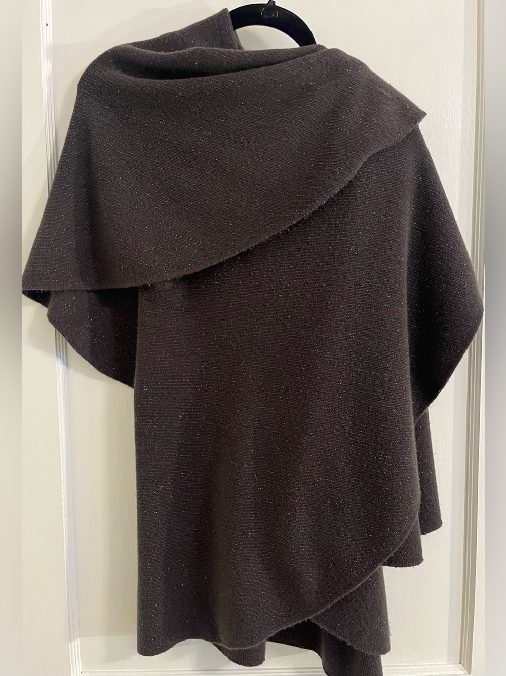 Cozy Dark Brown Draped Throw Shawl